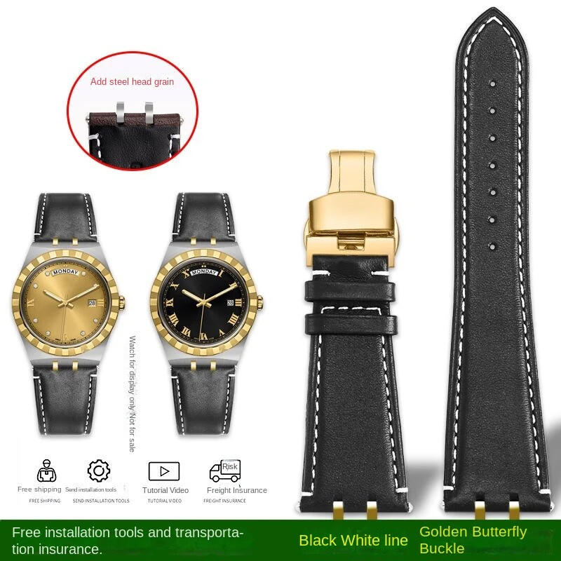 Leather Watch Strap for Tudor Royal M28600 M28603 41mm Steel End Link Wristband