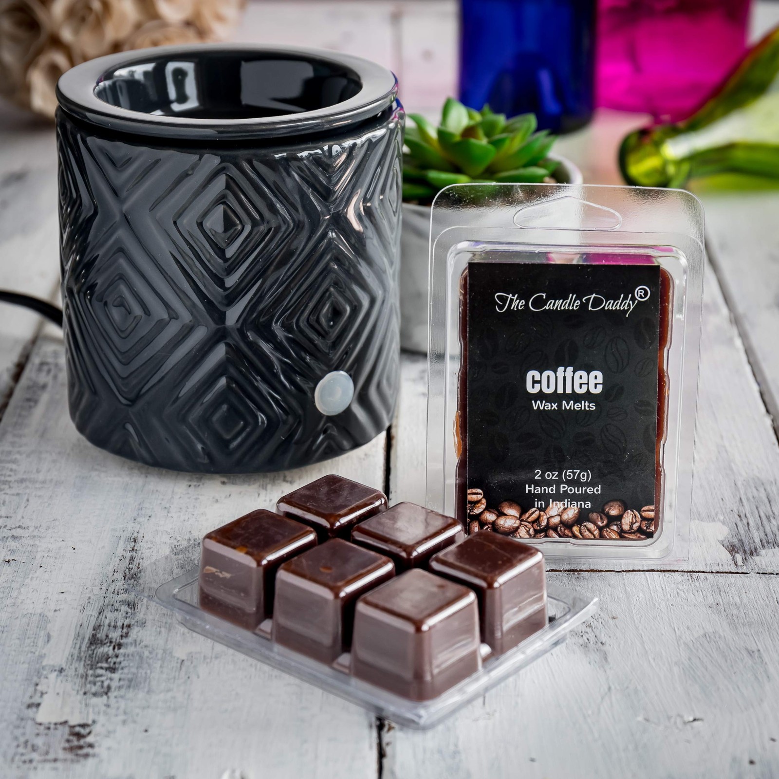 The Candle Daddy Coffee Scented Wax Cubes – 1 Count (Pack of 6), Warm White