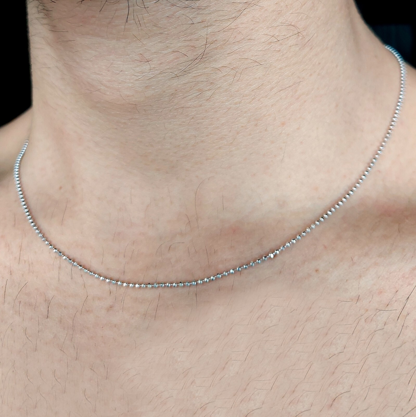 925 Silver Balls Chain Necklace Chain Balls Balls Men Women Various Sizes