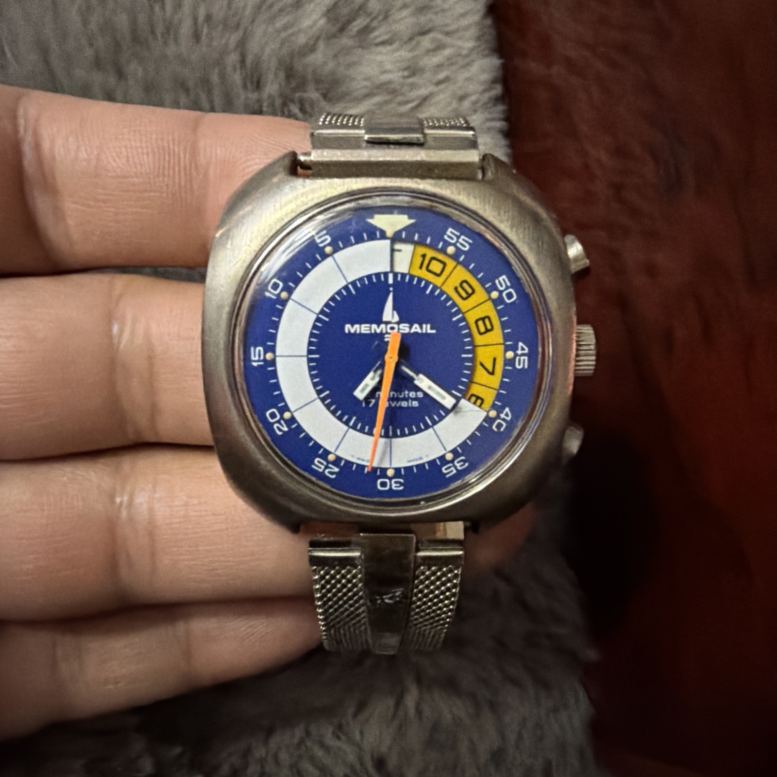 Memosail Regatta Yachttimer Hand Wind Chronograph Steel 1970’s Men’s Watch