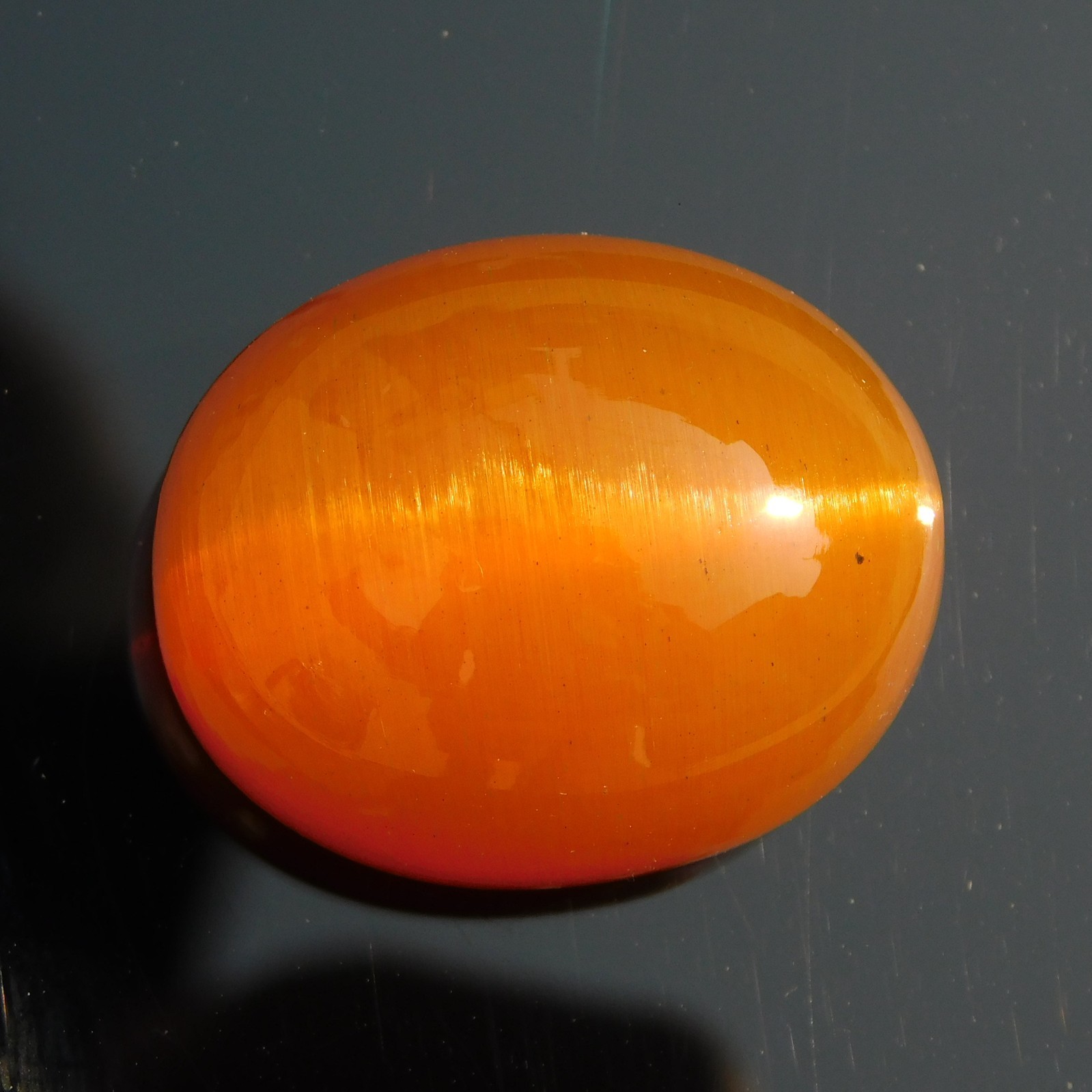 128.50 Cts Natural Orange Cats Eye Chrysoberyl Certified Sri Lankan Gemstone