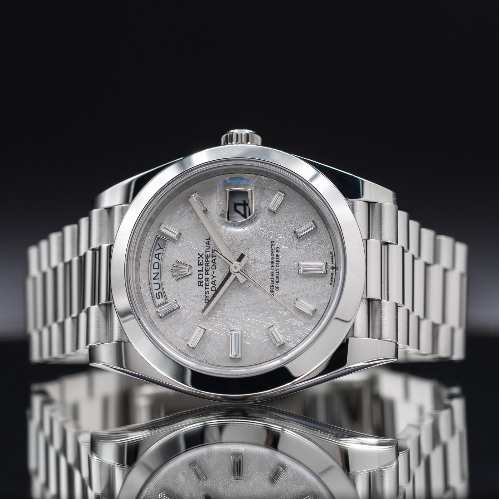 ROLEX Day-Date 40 Platinum President Meteorite Dial 228206
