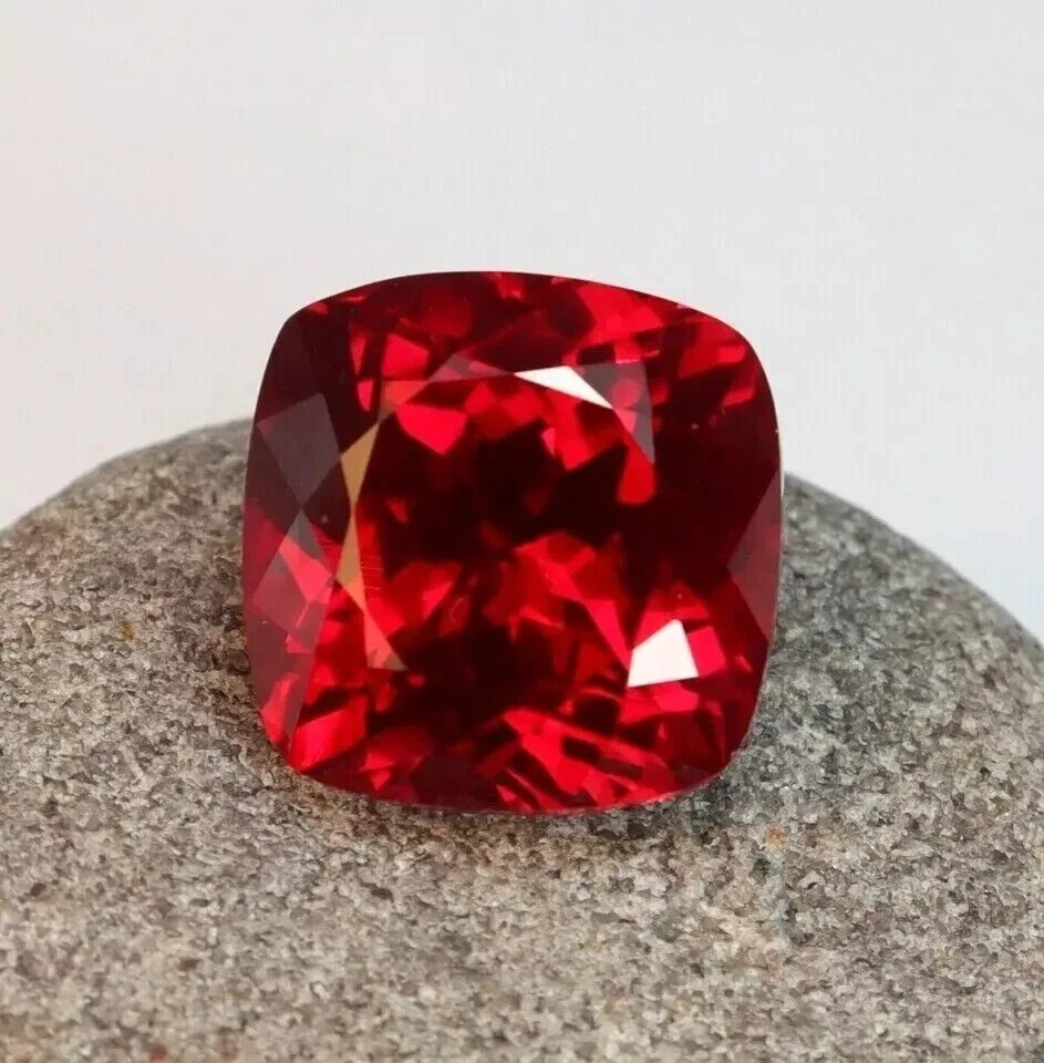 4.55 Ct Natural Certified Blood Red Ruby Cushion Cut Faceted Loose Gemstone