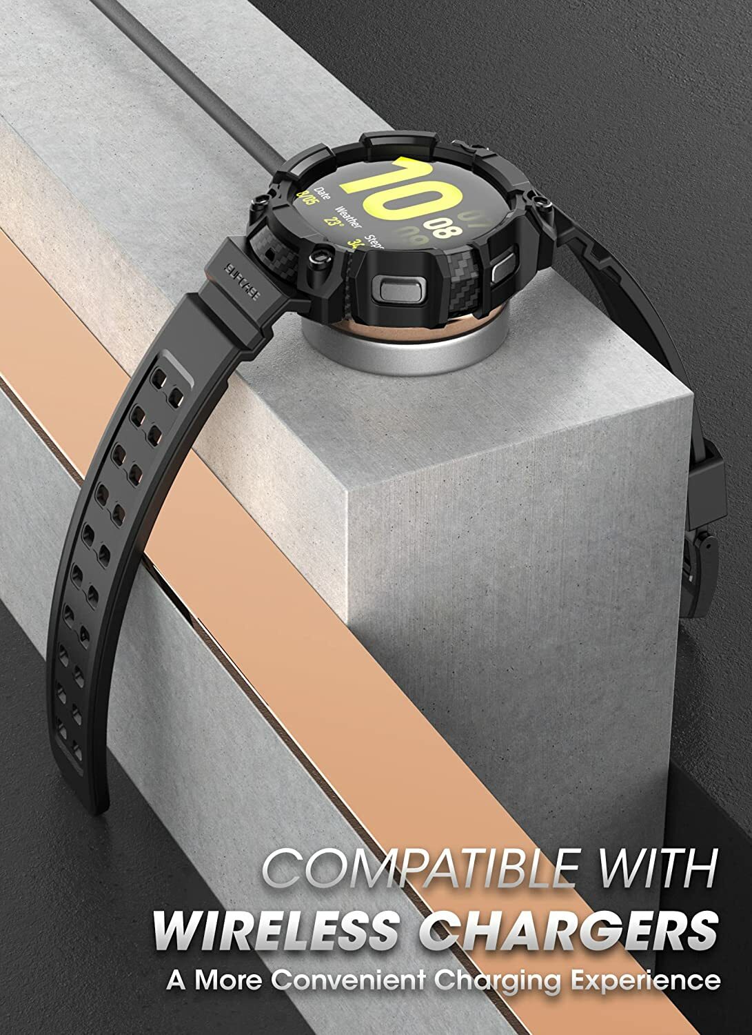 For Samsung Galaxy Watch 4 (44mm) SUPCASE Wristwatch Bands Rugged Bumper Strap