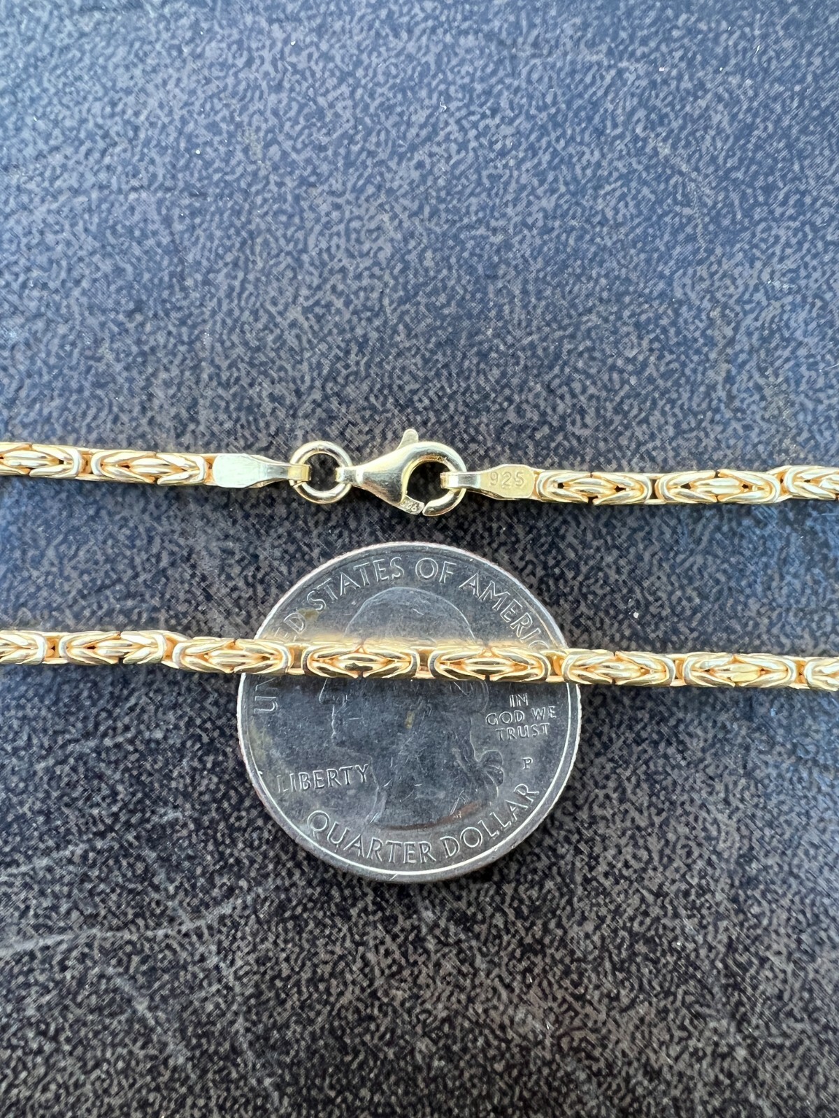 Real 14k Gold Plated Over 925 Silver Byzantine Rope Chain Necklace 2mm 16-30″