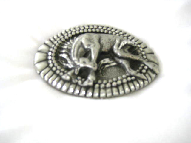 Belt Buckle in Pewter with Bucking Horse Design, Handcrafted in USA