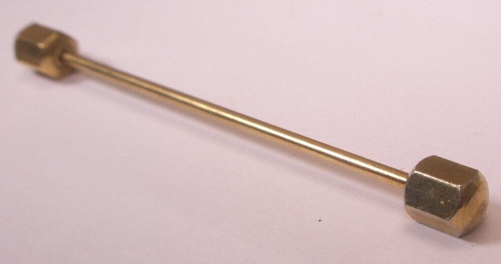 2-1/8″ Screw On Rounded-Hexagon-Ends Gold Tone Vintage Collar Bar L492