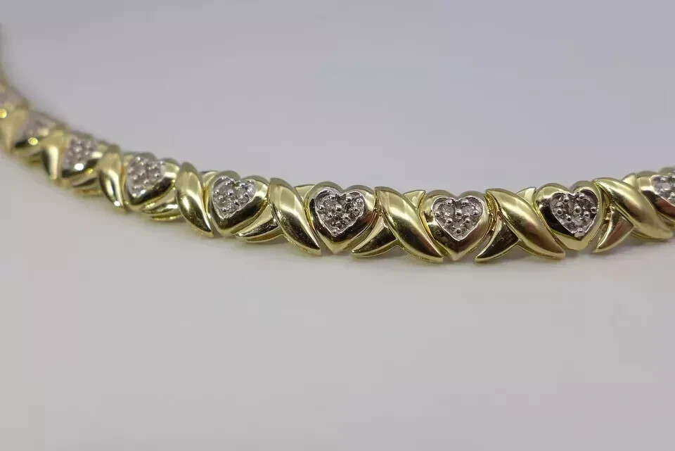 8 Ct Round Simulated Diamond 925 Yellow Sterling Silver Lovely Tennis Bracelet