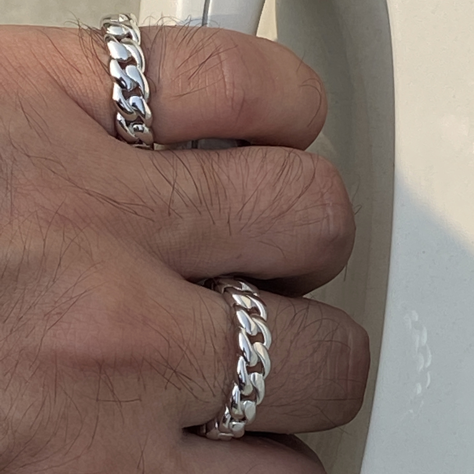 Men’s Real Solid 925 Sterling Silver Ring Miami Cuban Link 6MM Size Pinky 6-13