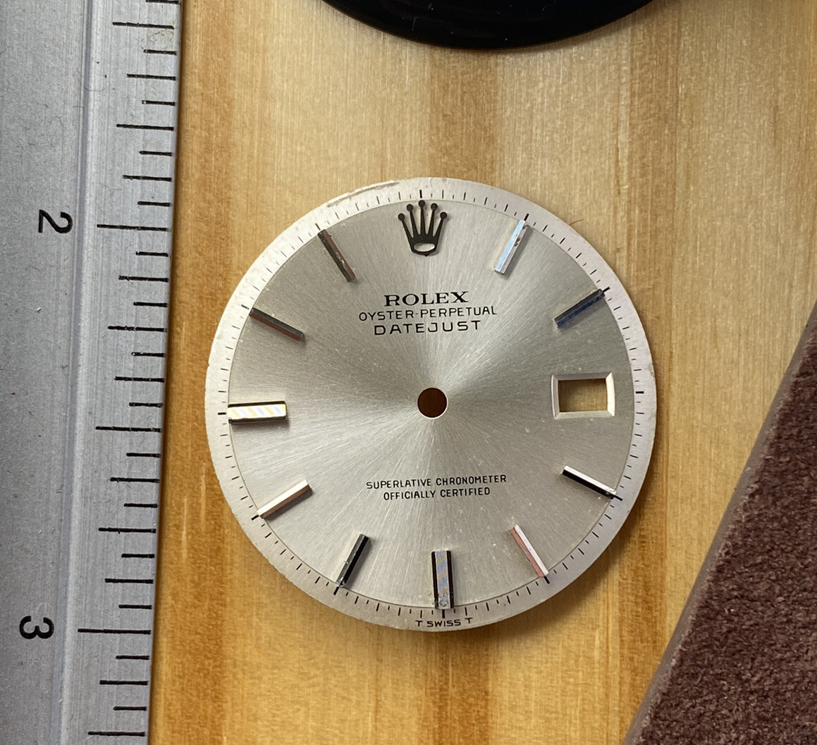 Original Rolex Datejust Steel Silver Dial Pie-Pan 1600 1601 1603 Non-Quickset