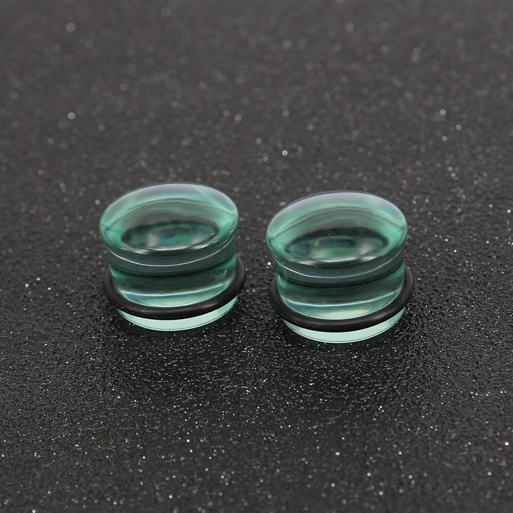 1 Pair Glass Ear Gauges Mushroom Single Flare Plug Ear Lobe Stretching Piercing