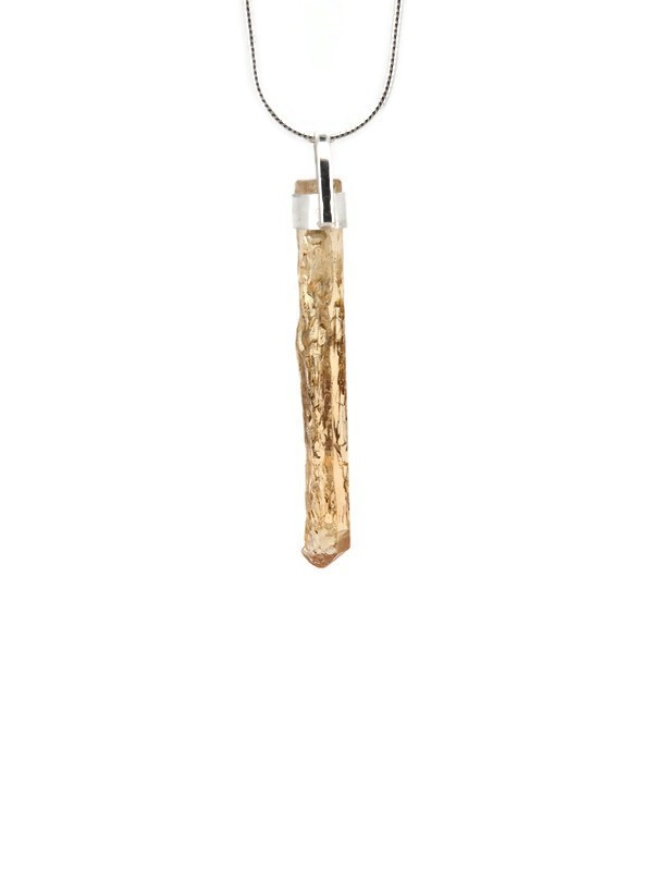 Imperial Topaz Pendant Unisex Unique Shape Father’s Day Gift NOVEMBER BIRTHSTONE