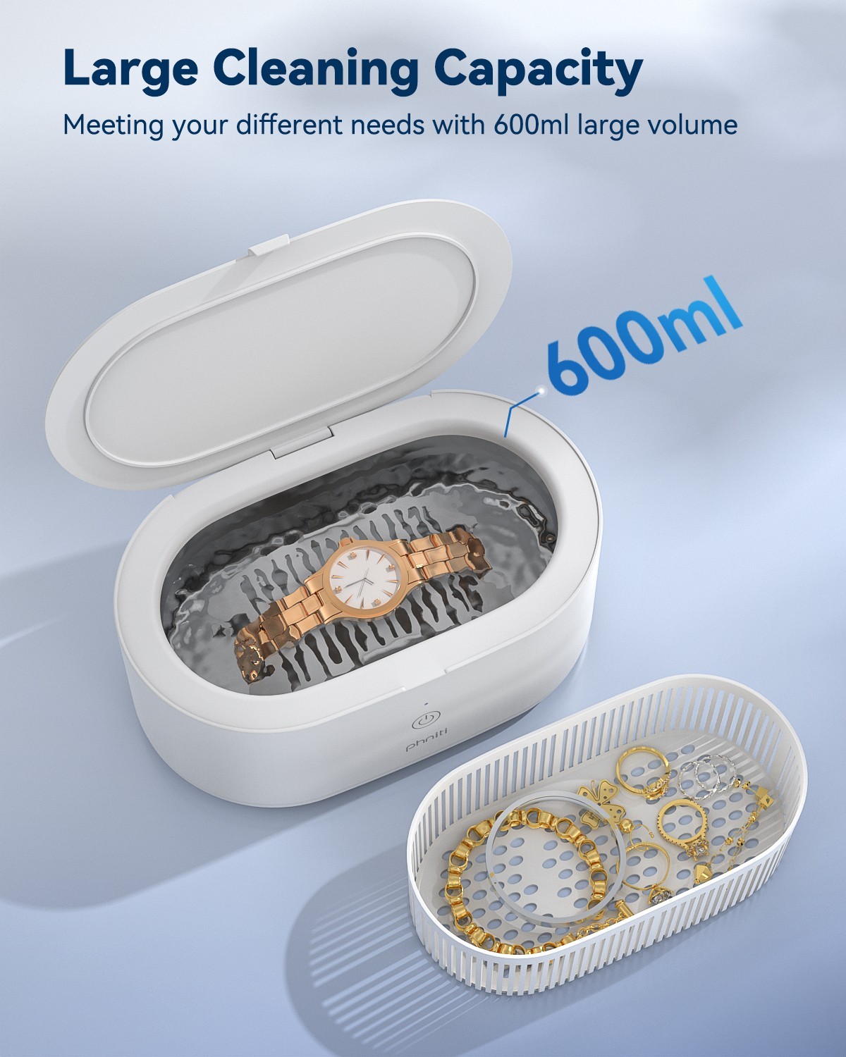 Sonic Professional Ultrasonic Cleaner with Timer Jewelry Deep Cleaning Machine