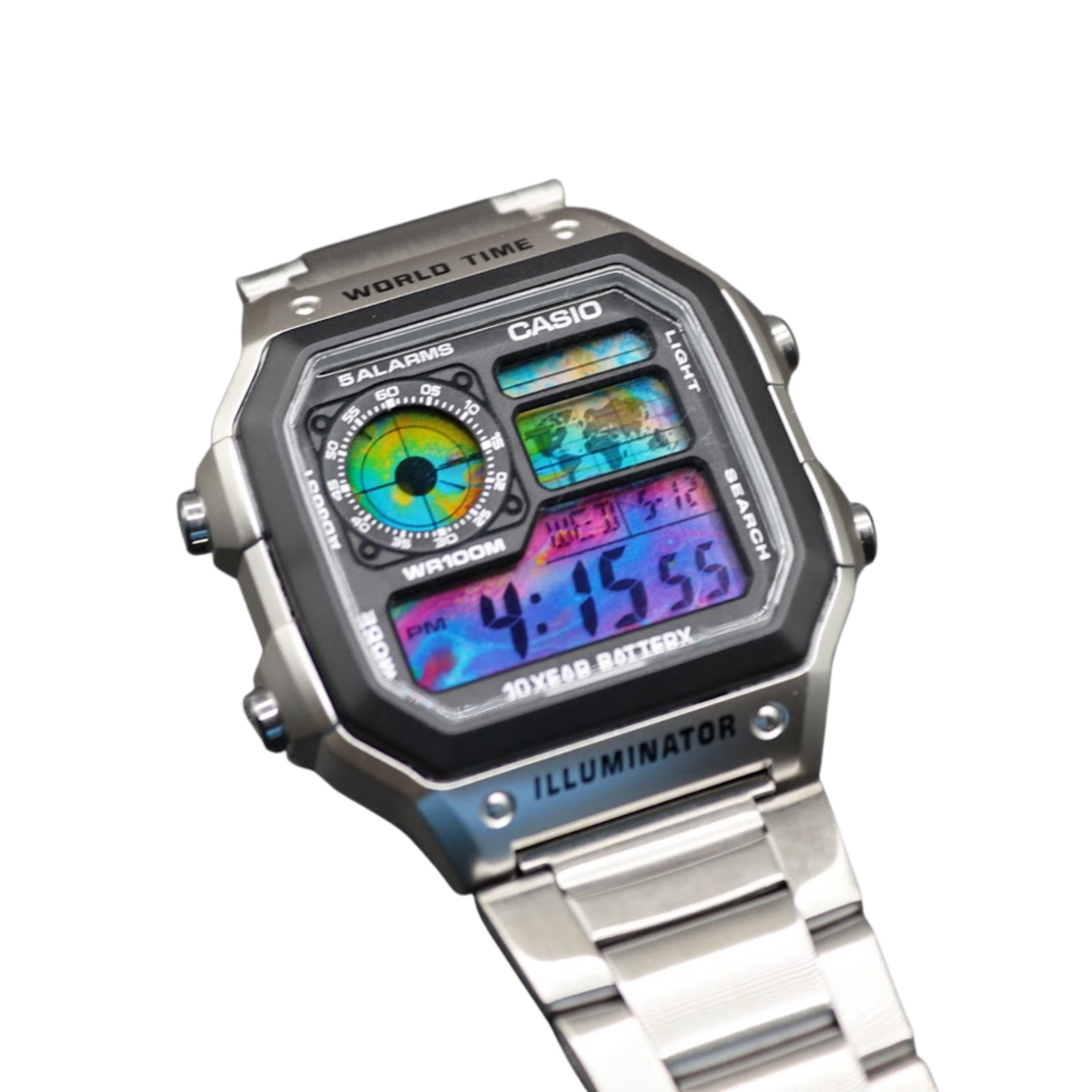 CASIO AE-1200WHD Royale World Time Watch Mod Color Splash Display