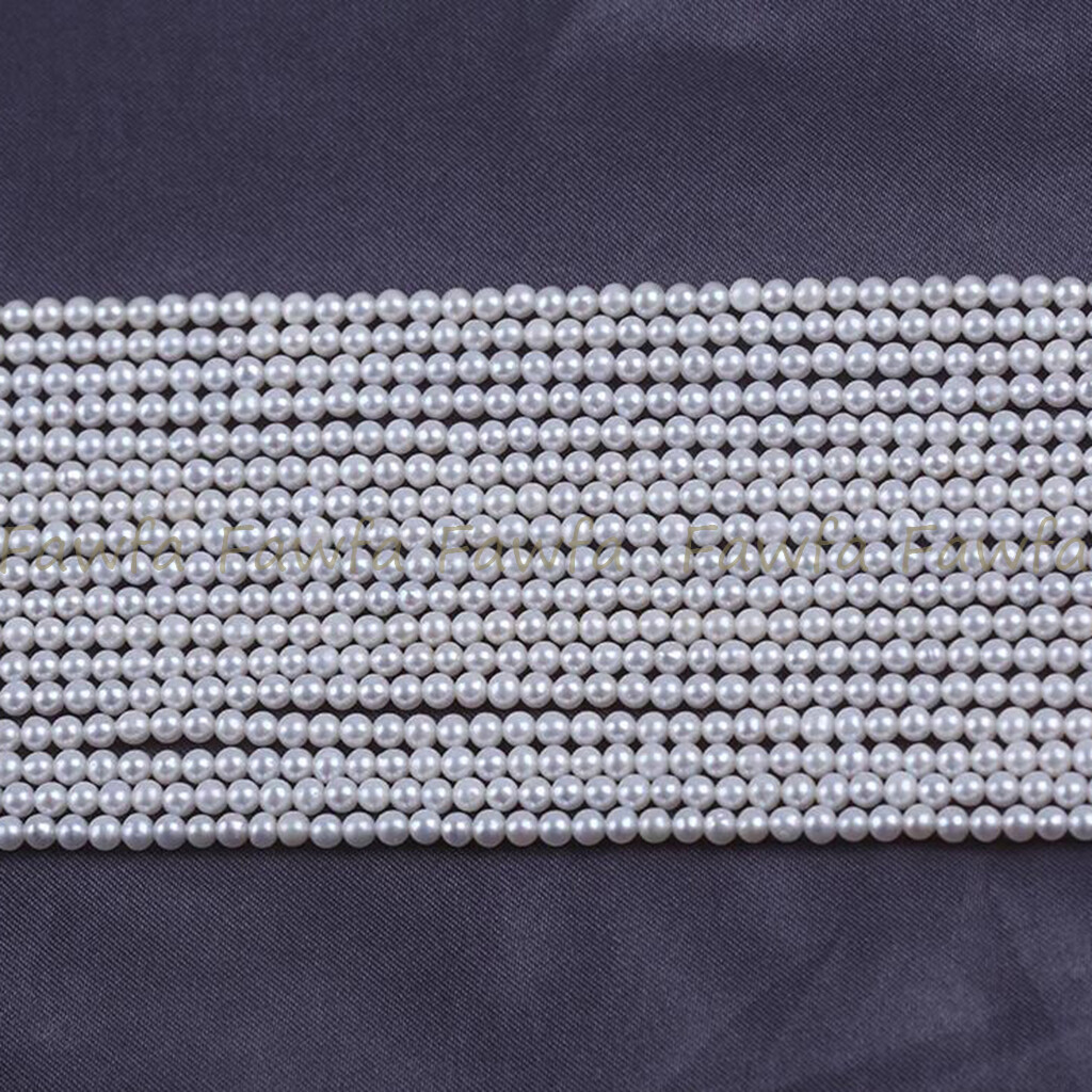 Genuine 2-3mm Natural Mini White Freshwater Pearl Round Loose Beads 15″ Strand