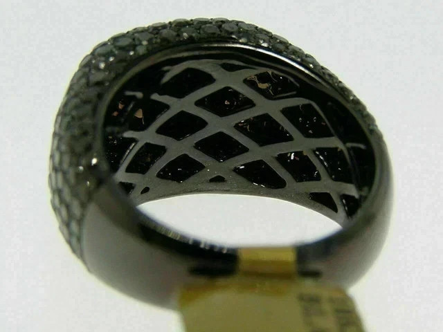 3CT Round Lab Created Black Diamond Men’s Pinky Band Ring 14K Black Gold Plated