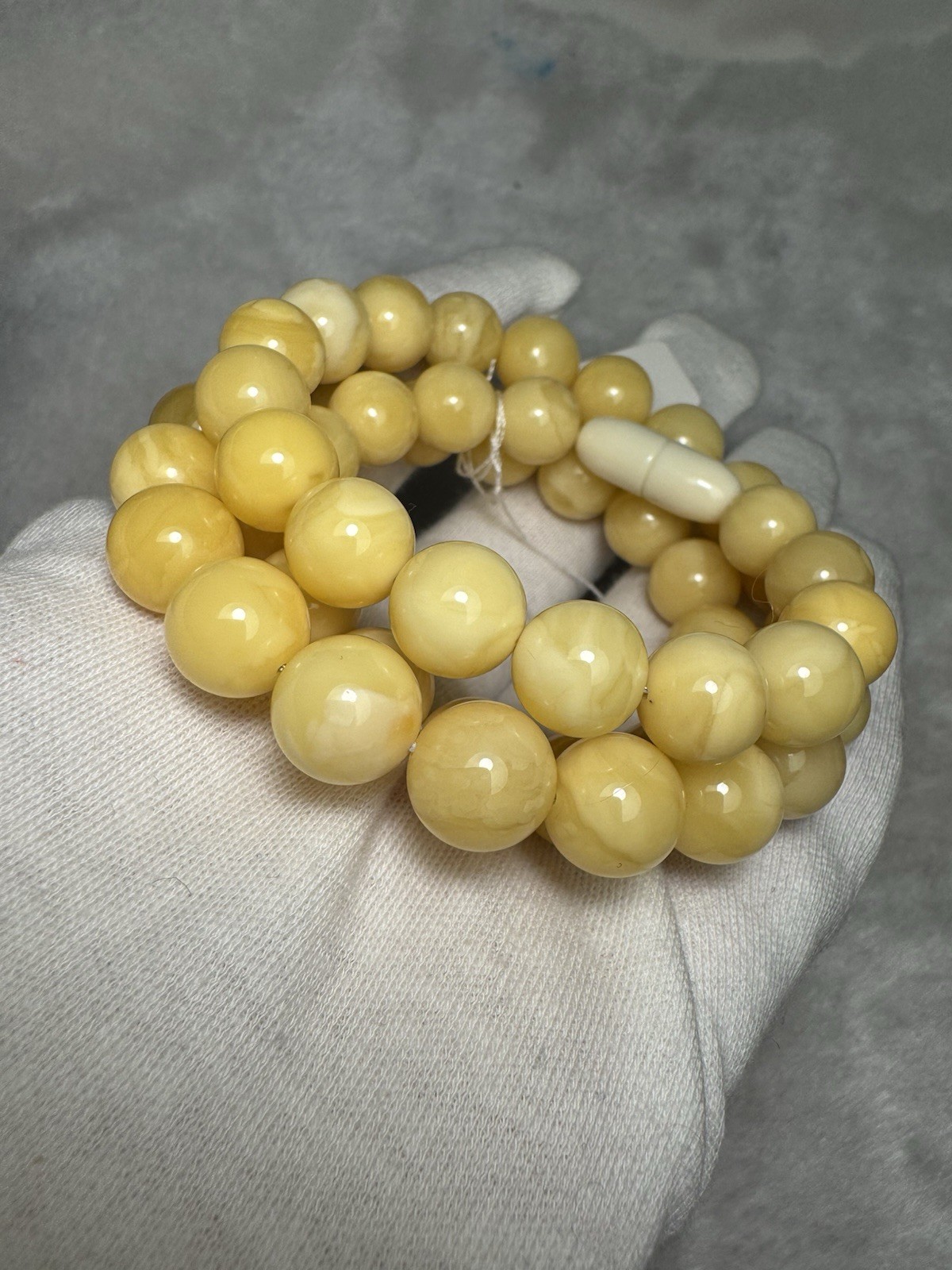 Genuine Baltic Amber Necklace-Polished Round Bead 10.1-10.9mm 53cm 32.16g