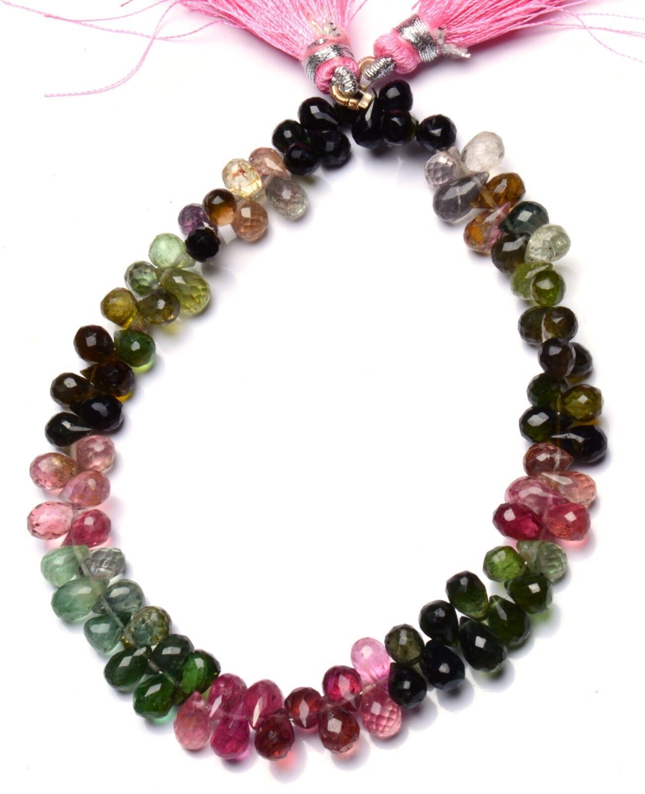 Natural Gem Multi Color Tourmaline 7x5MM Approx Faceted Teardrop Shape Beads 8″
