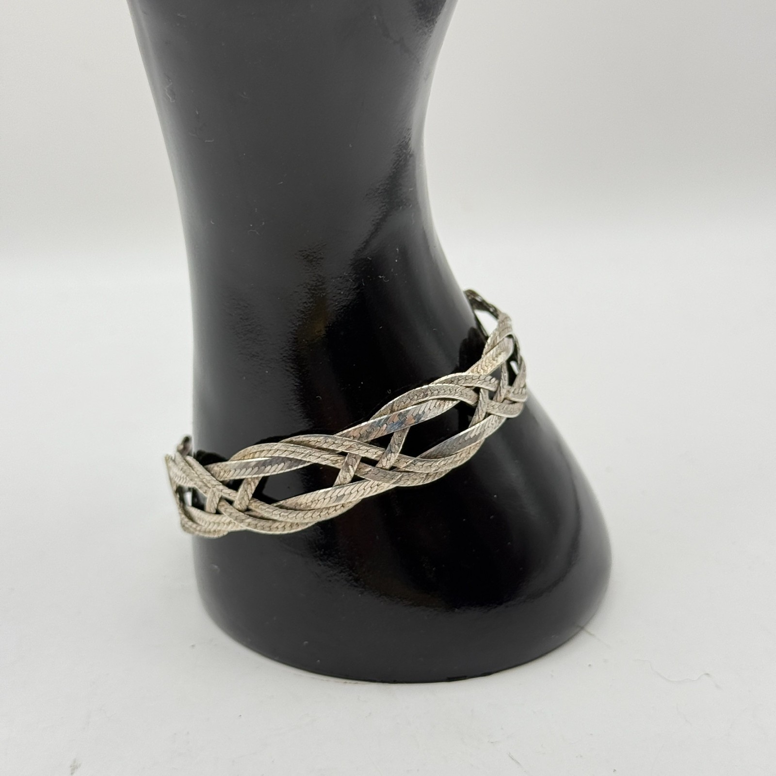 Vintage Milor Italy 925 Sterling Silver Woven Herringbone 7.5″ Bracelet 10.6g