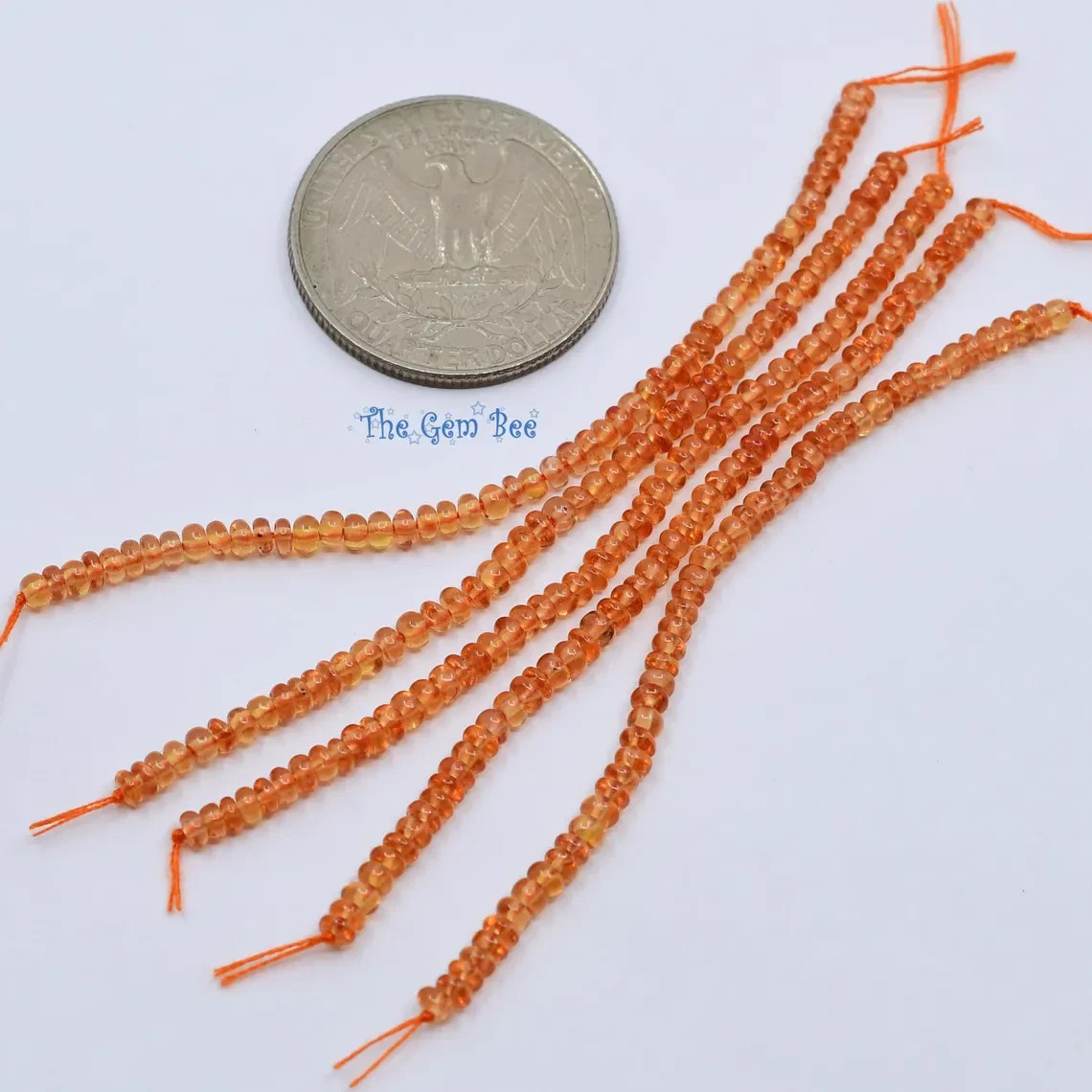 2.6mm-2.8mm Natural Earth Mined Orange Sapphire Smooth Rondelle 3″ Strand