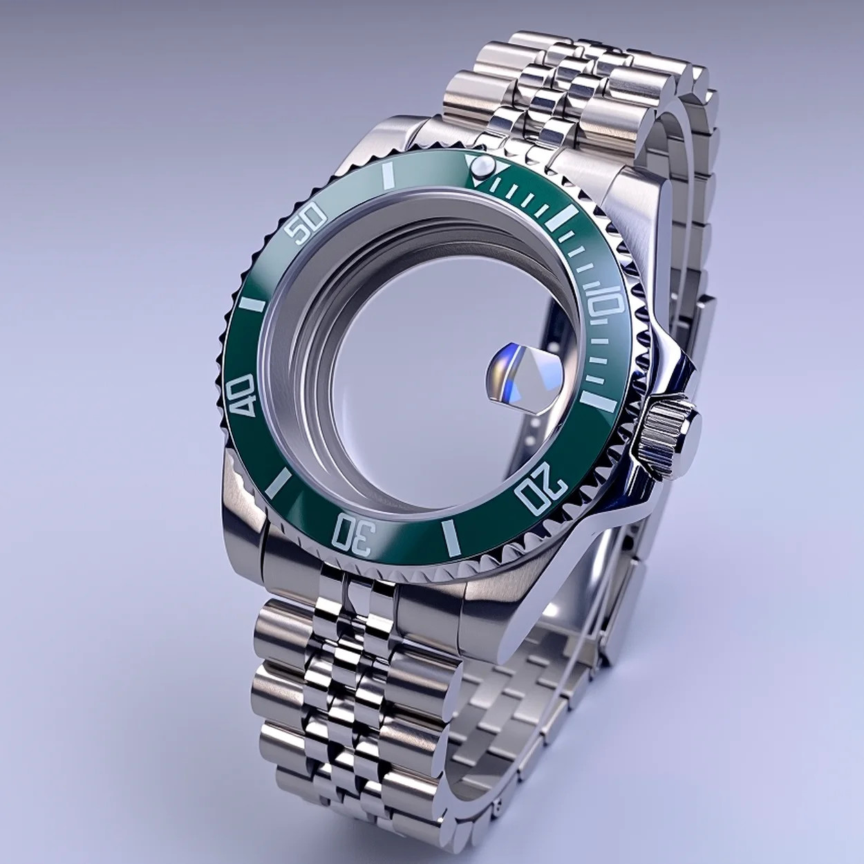 40mm Watch Case Sapphire Crystal NH35 Compatible 120-Click Bezel Water Resistant
