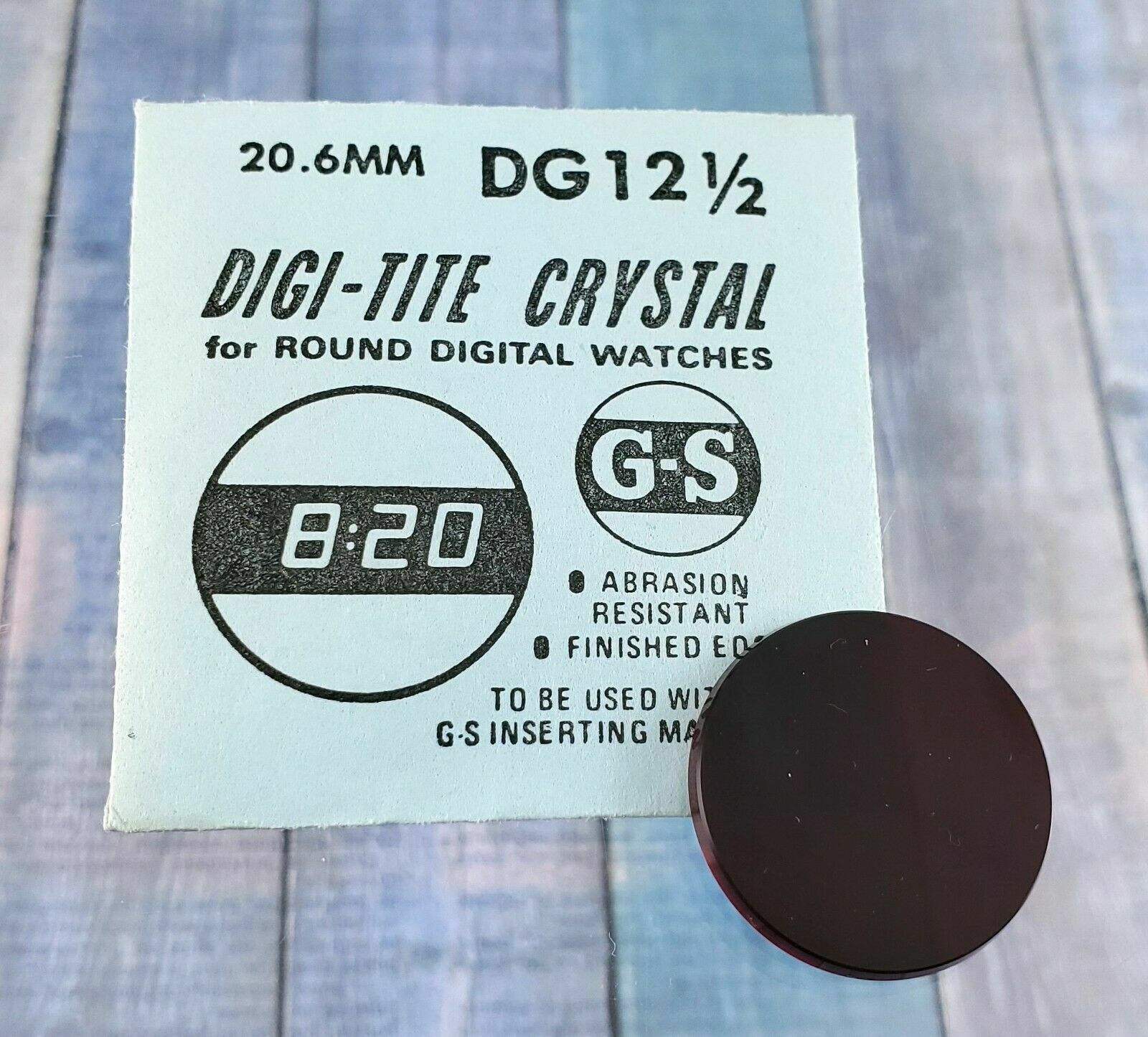 Vintage 20.6 mm G-S DIGI-TITE Watch Crystal for Round Digital Watches