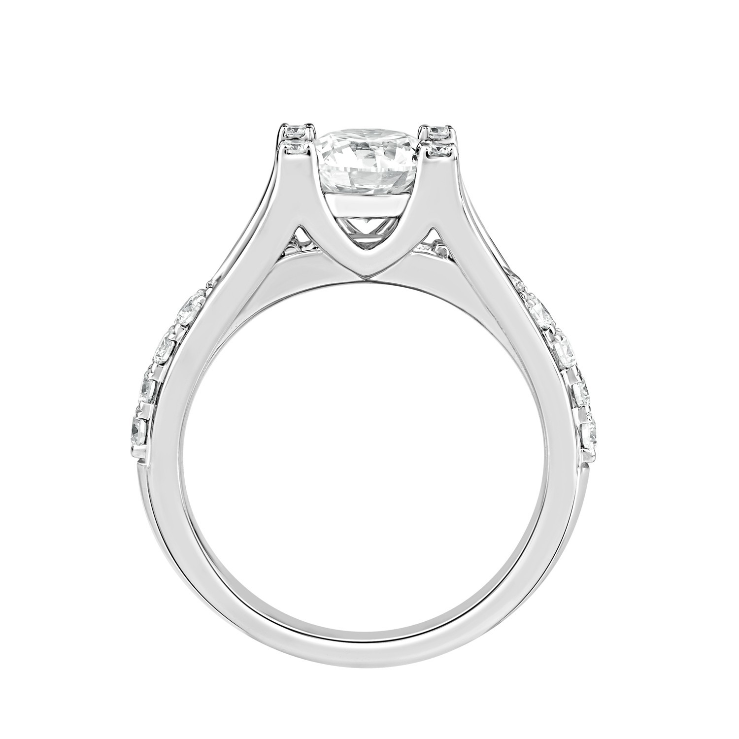 925 Silver Split Shank Women’s Engagement Ring 1.50 CT Round Lab Grown Diamond