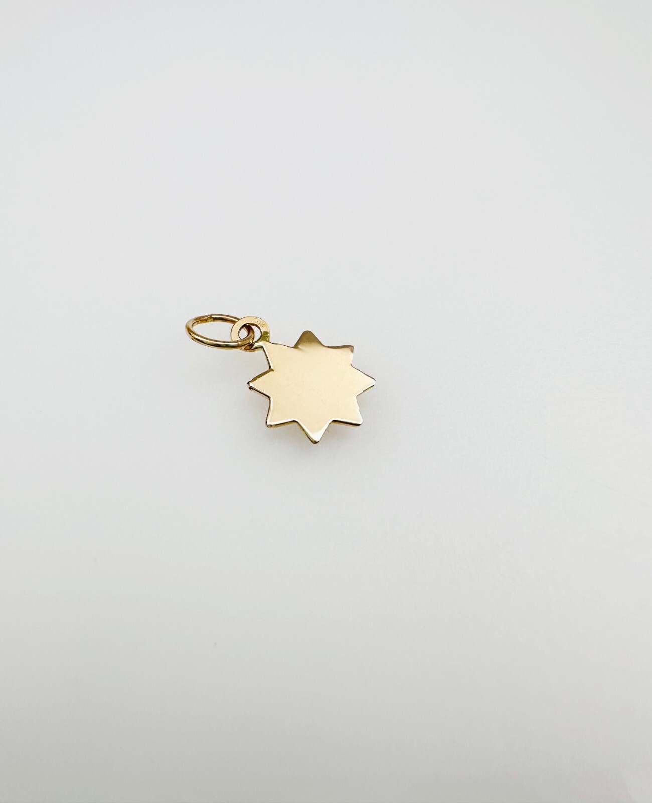 14K Solid Yellow Gold Mini/Petite Celestial Sun Charm Pendant .5x.3″ (13x7mm)