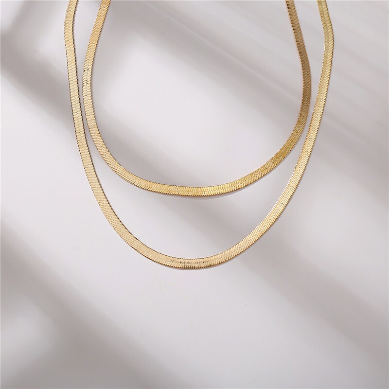 Collar de Oro 10K Joyería Fina de Moda Para Mujer Multicapada Bohemia Bisuteria