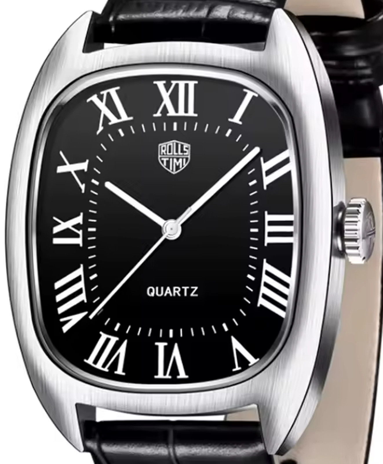 RollsTimi RT7904 Classic Tonneau Luxury Dress 36mm 5ATM Leather Strap Seiko VH31