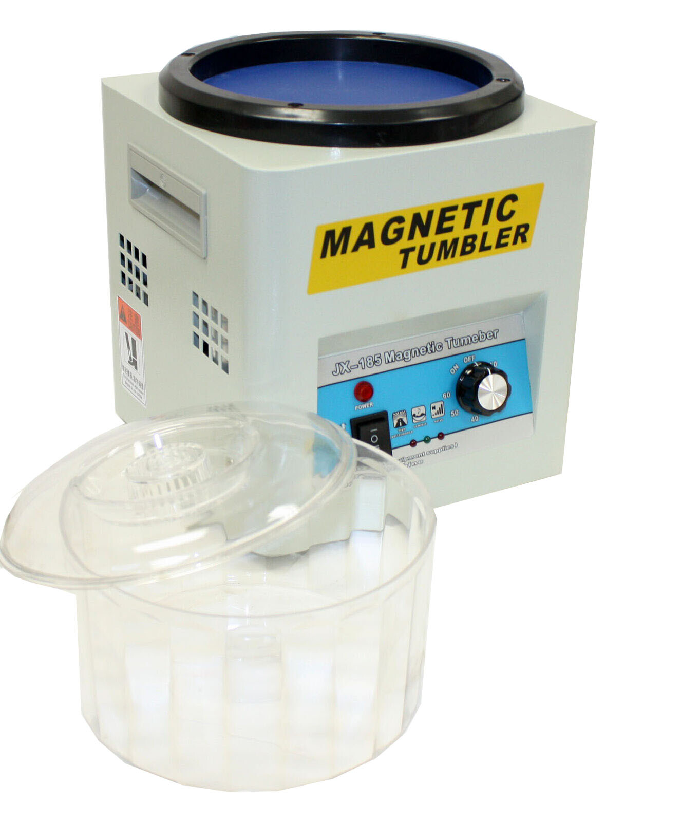 MAGNETIC TUMBLER JEWELRY POLISHER MACHINE FINISHER 180MM KT185 TIME CONTROL