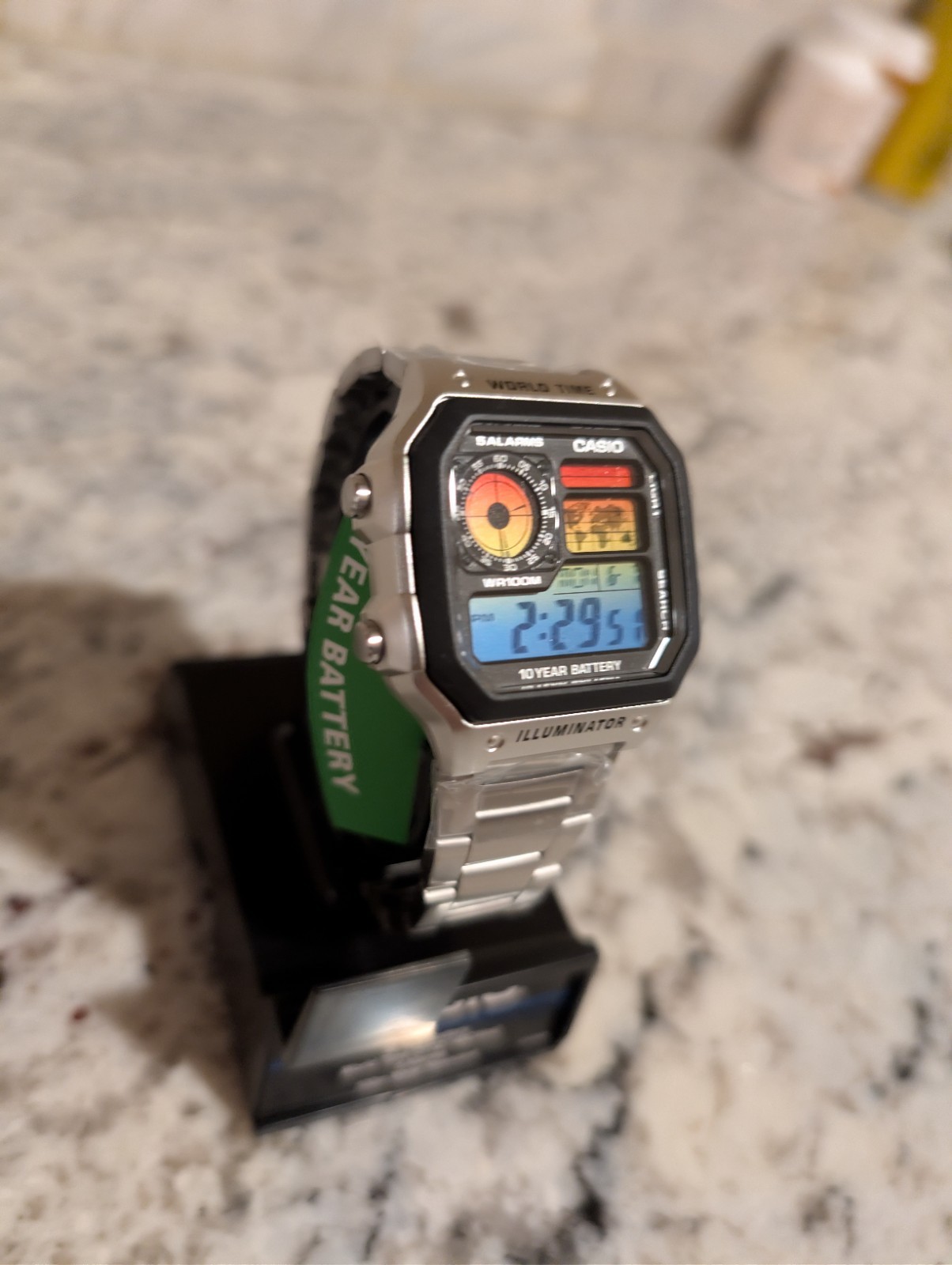 CASIO AE-1200WHD 1-A. Ocean Sunset Mod Casio Royale World time watch Gradient