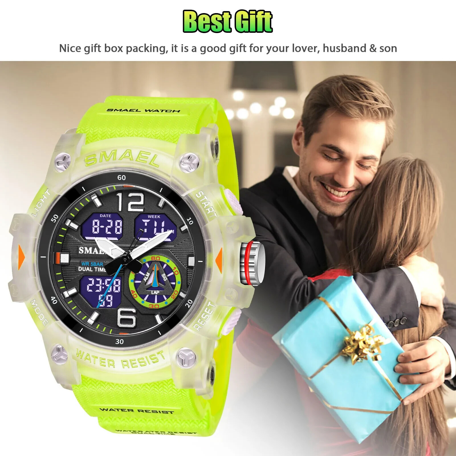 Reloj Militar LED para Hombres Pulsera Deportiva Digital&Cuarzo Impermeable