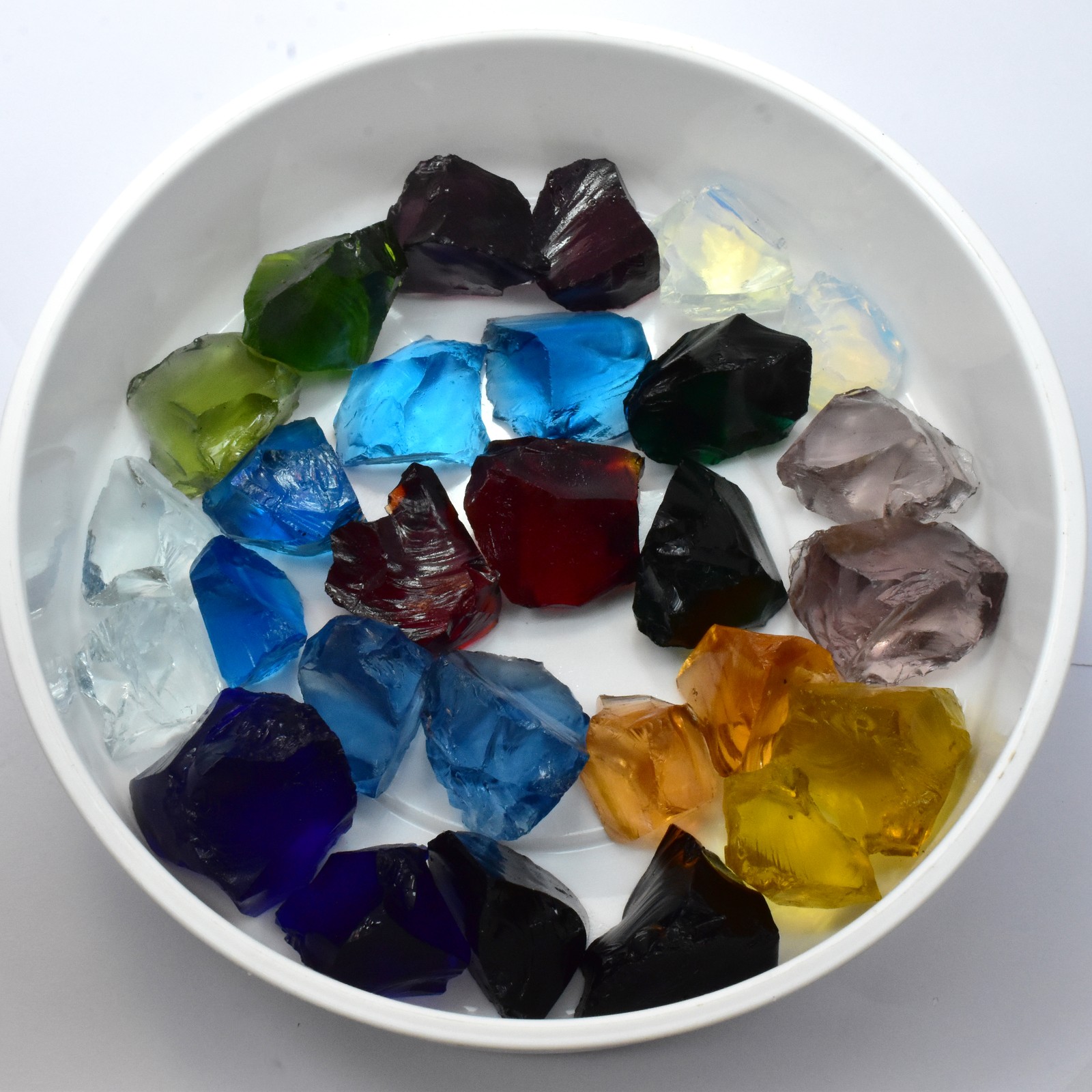 Topaz Mix Color Uncut Rough 300.00 Ct Lab-Created CERTIFIED Loose Gemstone Lot.