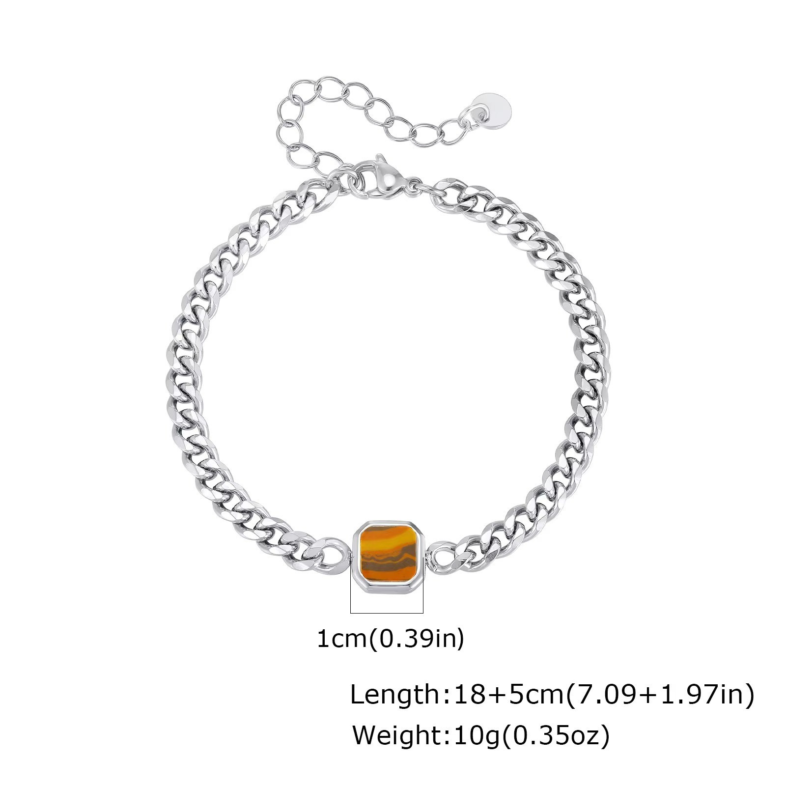 5mm Width Adjustable Chain Bracelet for Men, Stainless Steel Polished Jewellery