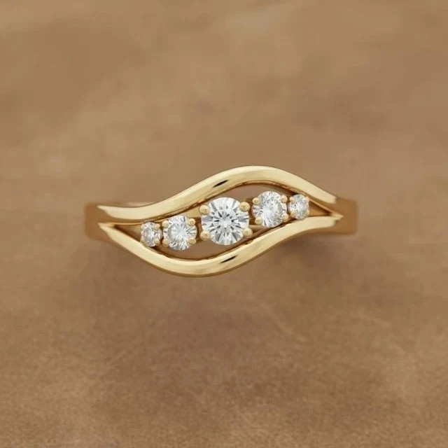 14K Yellow Gold Plated 2.10ct Lab Grown Diamond Women’s Engagement Band Ring