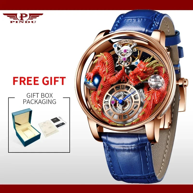 PINDU Celestial Body Series Artisanat Three Dimensional Dragon Watch 16 VARIANTS