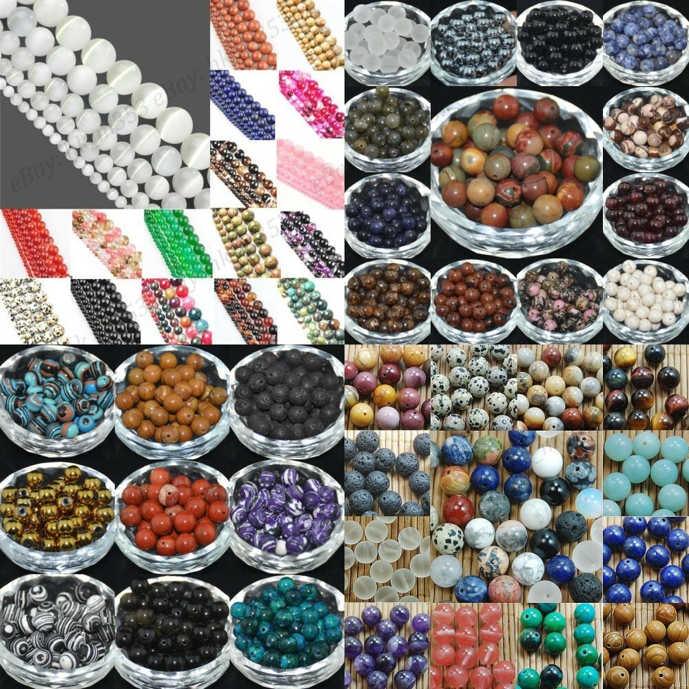 Wholesale Natural Gemstone Round Spacer Loose Beads 4MM 6MM 8MM 10MM 12MM