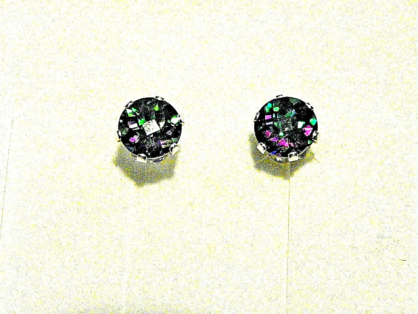 Mystic Topaz (1.90cts) stud earrings in 925 Sterling Silver 6mm round
