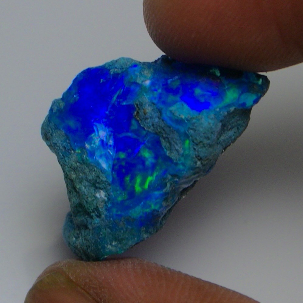 Blue Opal Rough 9.45 Carats, Smoked Ethiopian Welo Opal Rough, Fire Opal Rough