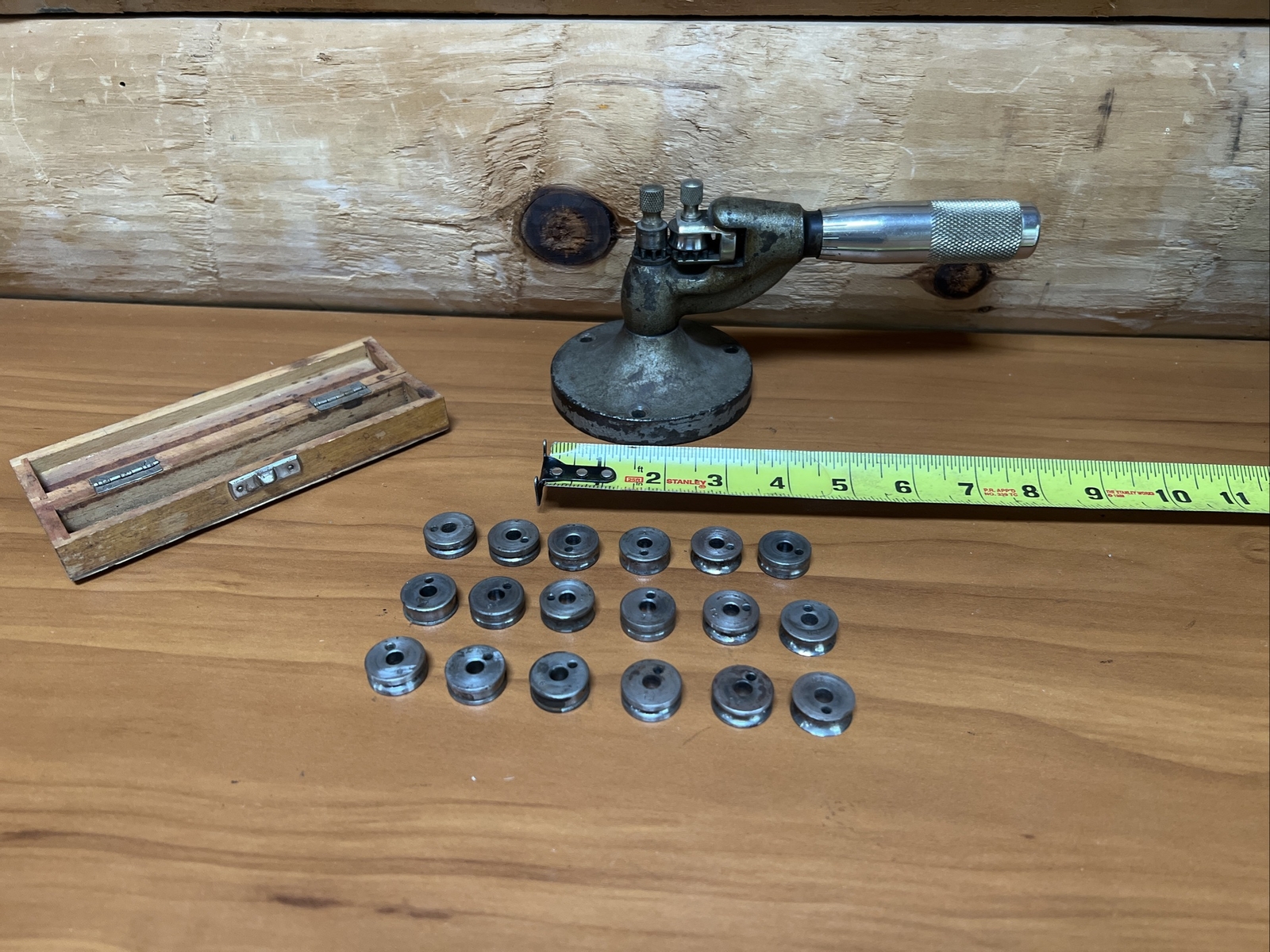 Jeweler Rolling Mill Tool 19 Die SET Bench Top Antique RARE!!