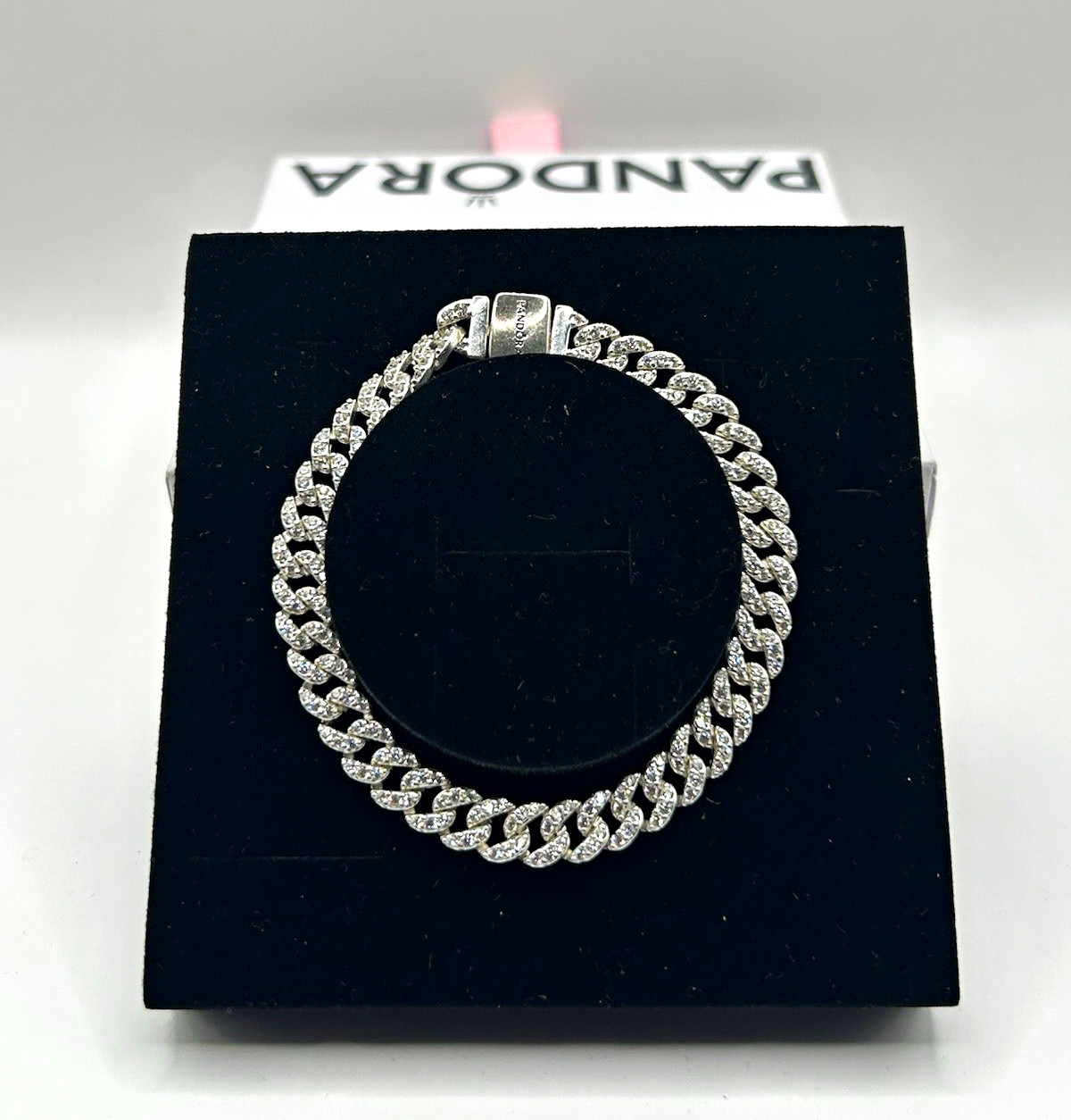 Pandora Timeless Pavé Cuban Chain Bracelet 16cm 6.3” 925 ALE CZ 593008C01