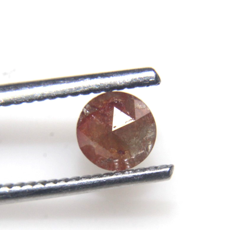 0.59Cts Rose Cut Diamond Beautiful Natural Real Peach Color Round 5.65×2.42MM
