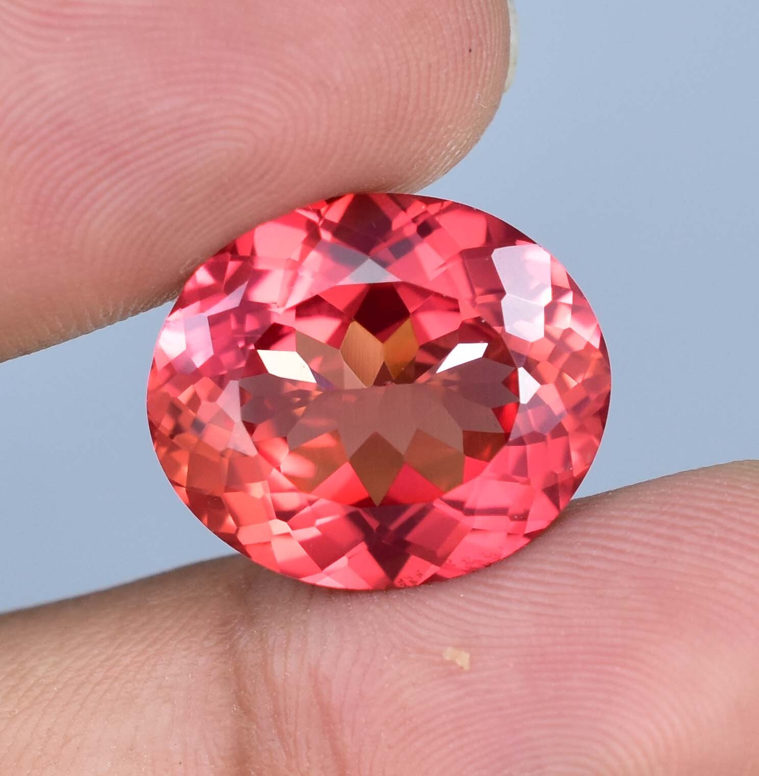 19 x 16 MM Natural Ceylon Padparadscha Sapphire Gemstone 23.10 Ct, GIT Certified