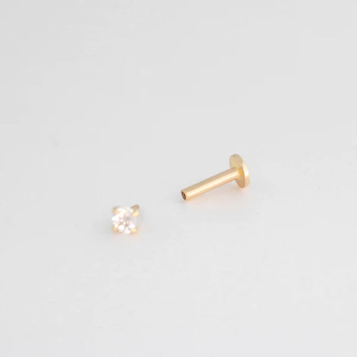 0.05 Ct Diamond pin in Solid 14K Yellow Gold | Brilliant Cut | Fine Jewelry