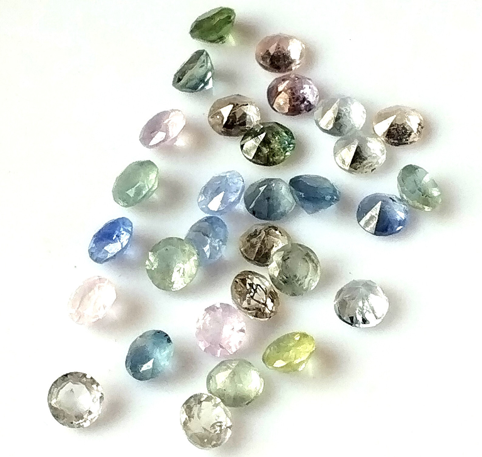 Ceylon Multi Sapphire Round 3.7 mm Faceted Natural Unheated Gemstone 30 Pieces