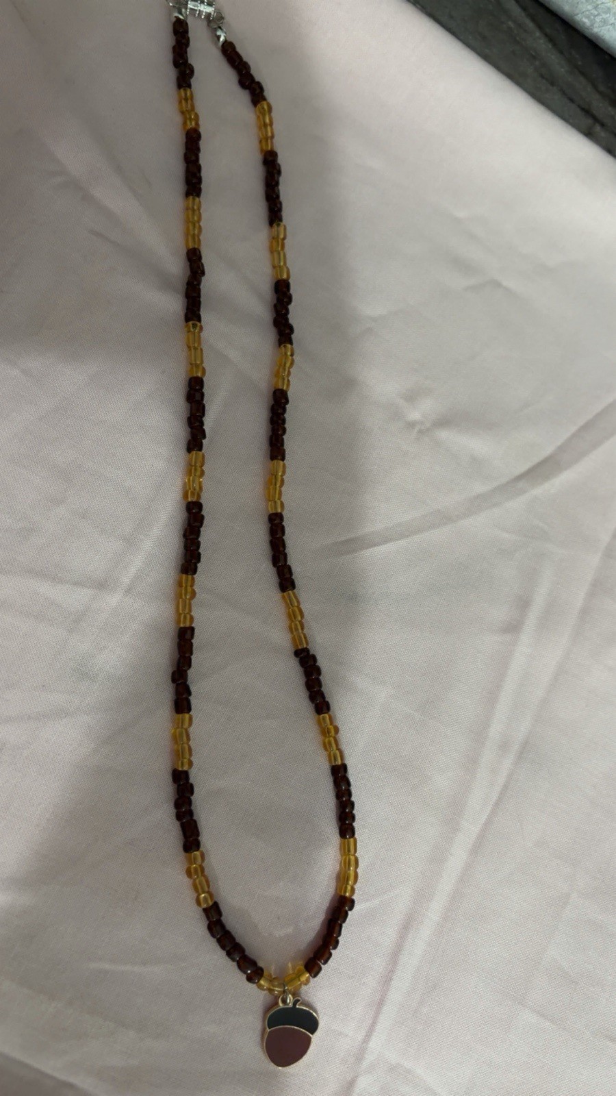 Autumn Acorn Beaded Necklace 🍂🤎 Nature Theme Autumn Vibes Boho Beaded Necklace