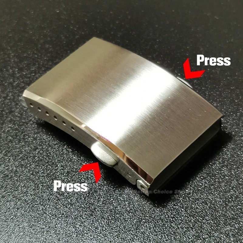 18mm 20mm 22mm Watch Clasp 316L Stainless Steel Double Push Safety Buckle