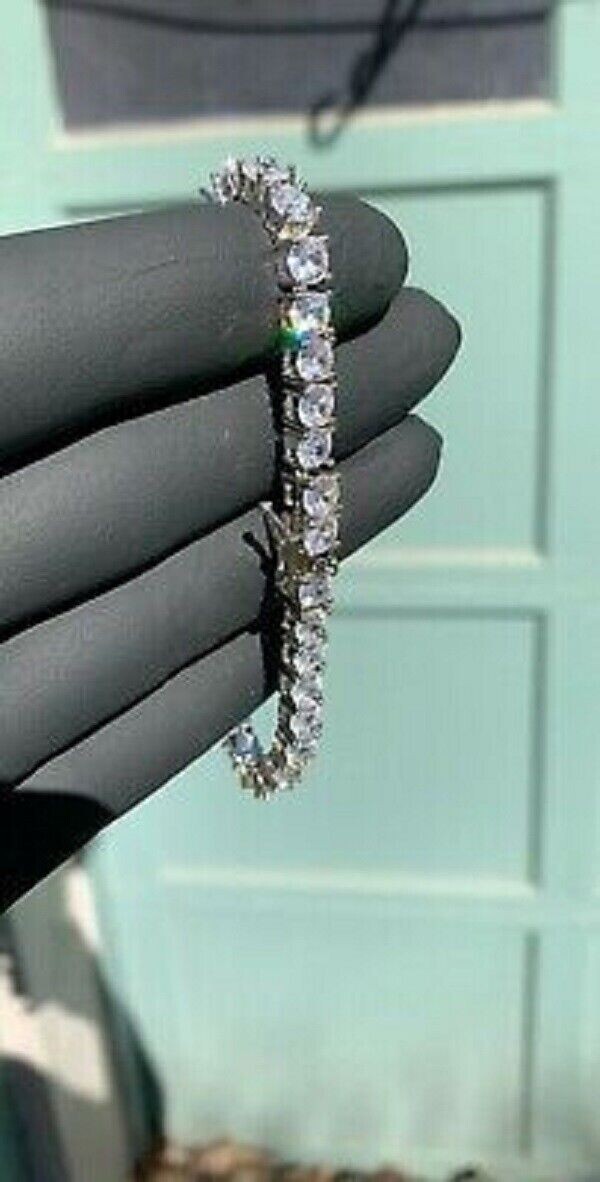 15Ct Round VVS1/D Diamond Gorgeous Tennis Two Row Bracelet 18K White Gold Finish