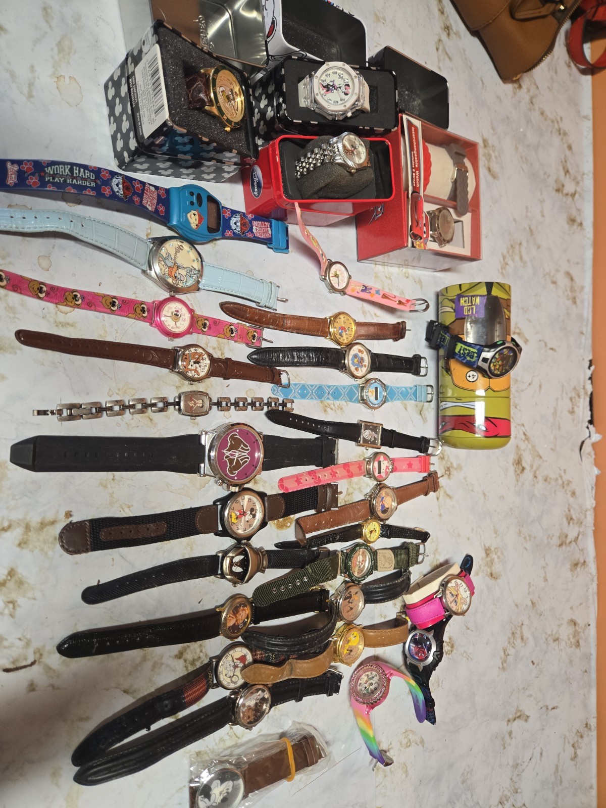 Large Watch Lot Disney Cartoon Looney Tunes Etc 31 Total